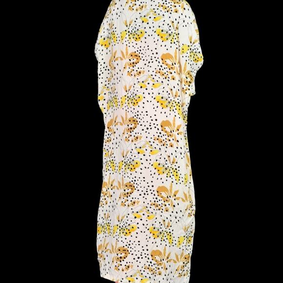 Bel Kazan Sadie Duster Kimono Yellow Rayon Print Anthropologie Long One Size - Picture 3 of 15